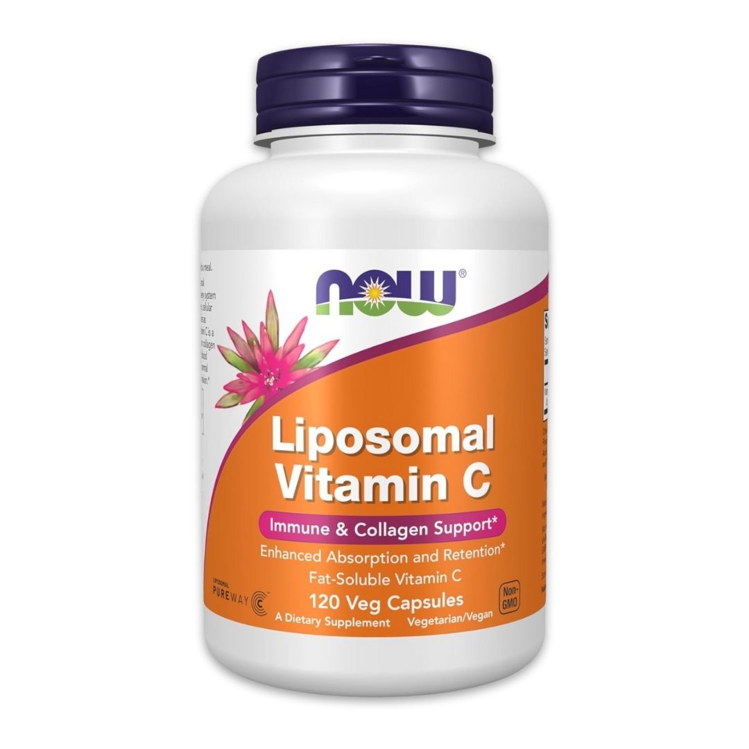 NOW Supplements, Liposomal Vitamin C, Immune & Collagen Support, 120 Veg Capsules