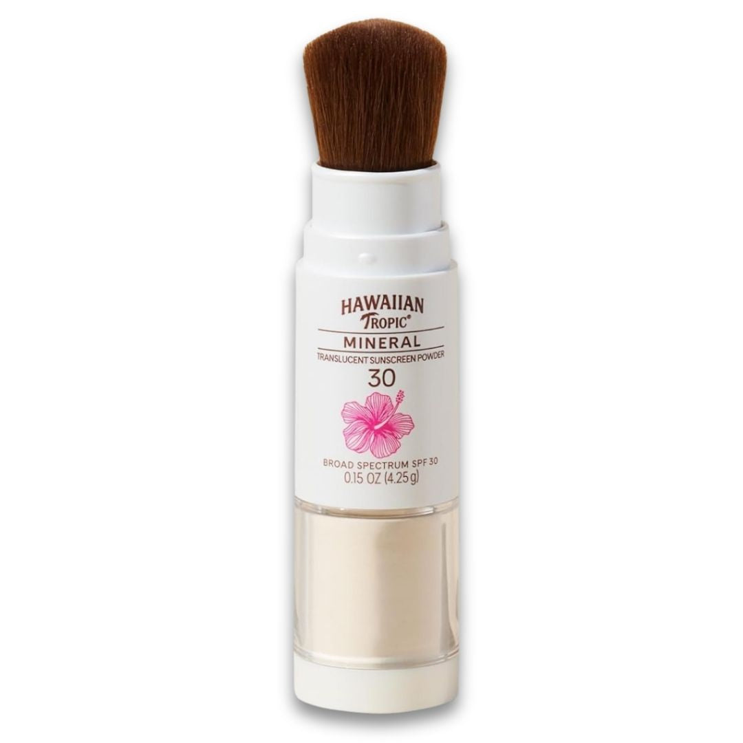 Hawaiian Tropic Mineral Powder Sunscreen Brush SPF 30, 0.15oz