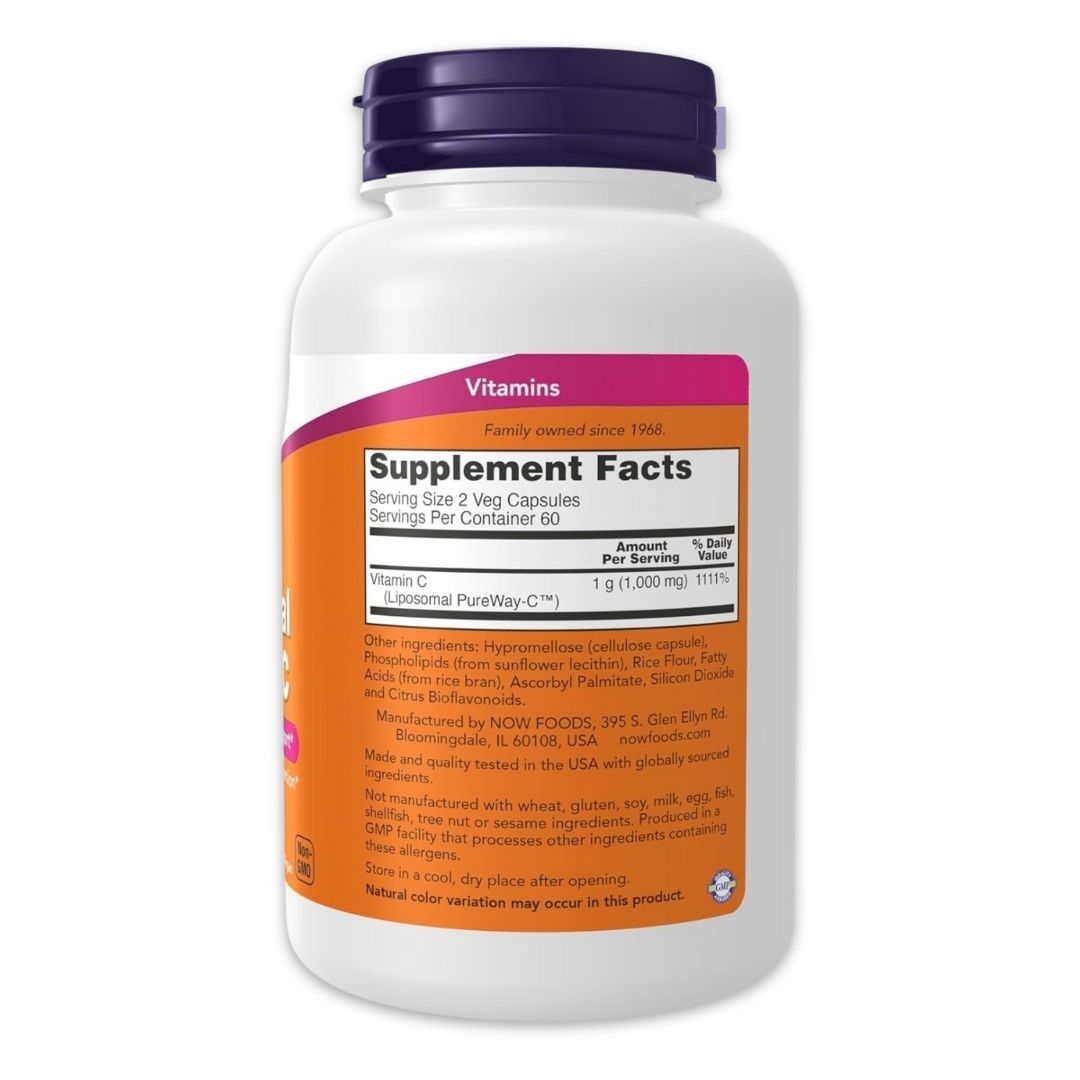 NOW Supplements, Liposomal Vitamin C, Immune & Collagen Support, 120 Veg Capsules