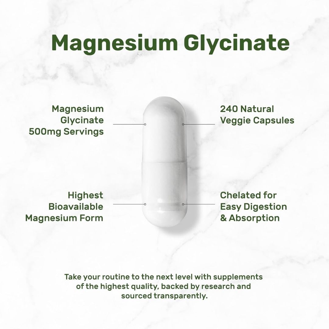 DEAL SUPPLEMENT - Magnesium Glycinate 500mg - 240 Veggie Capsules