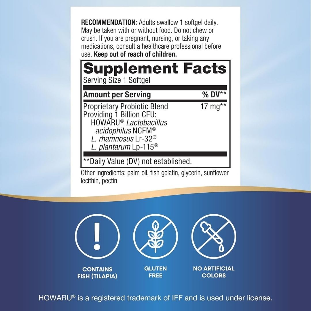 Nature's Way Probiotic Pearls Women's – 1 Billion Live Cultures – ingredients