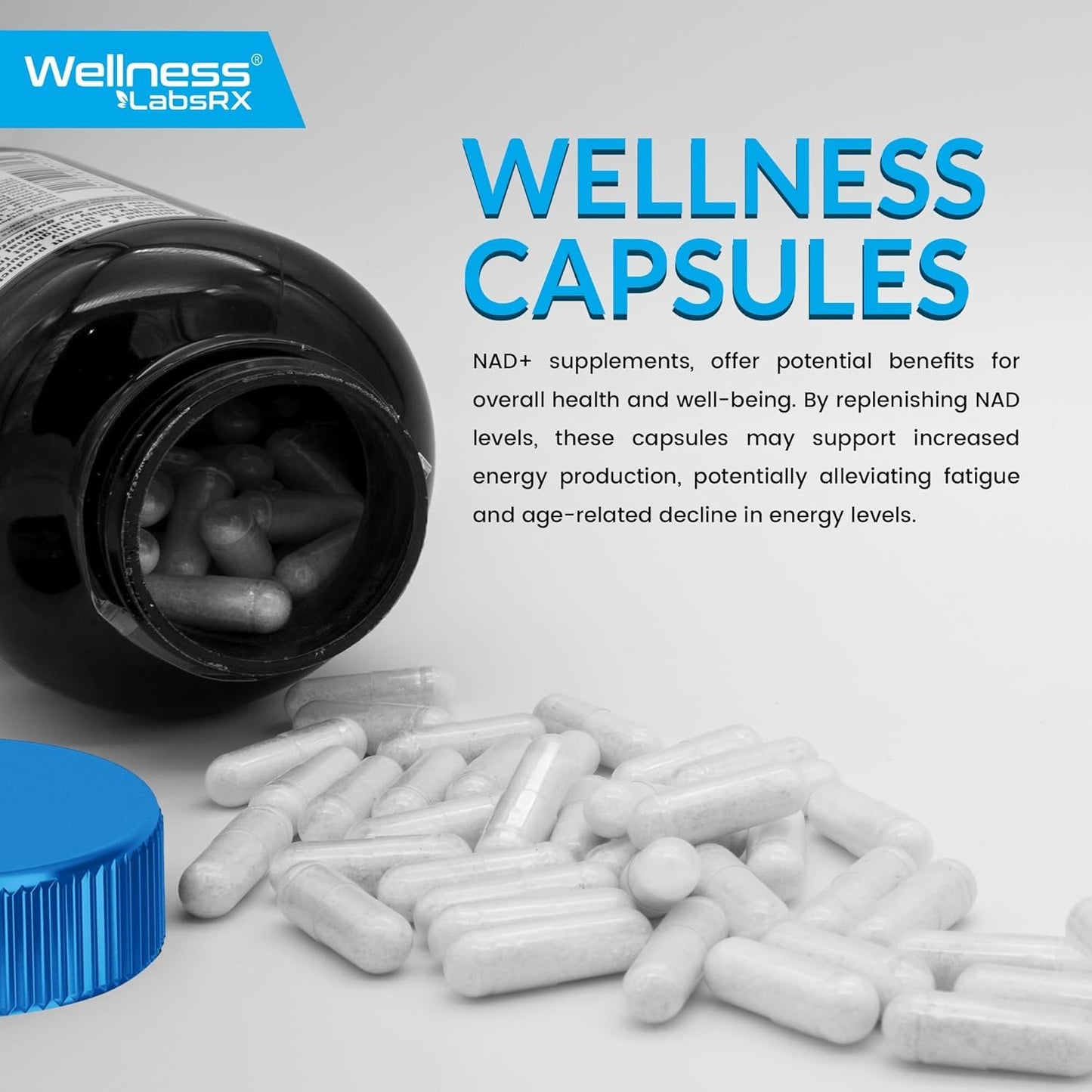 WELLNESS LABSRX 1500mg - Liposomal NAD+ Supplement with Resveratrol