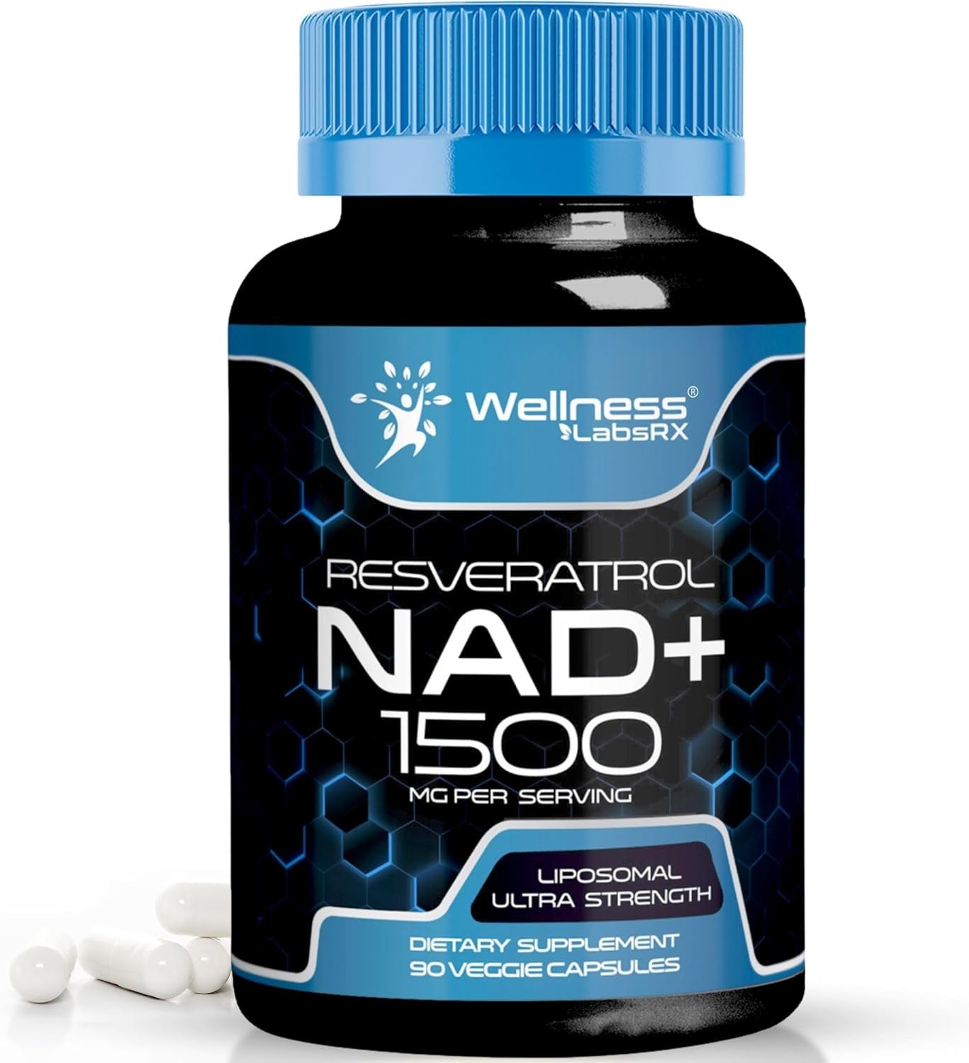 WELLNESS LABSRX 1500mg - Liposomal NAD+ Supplement with Resveratrol
