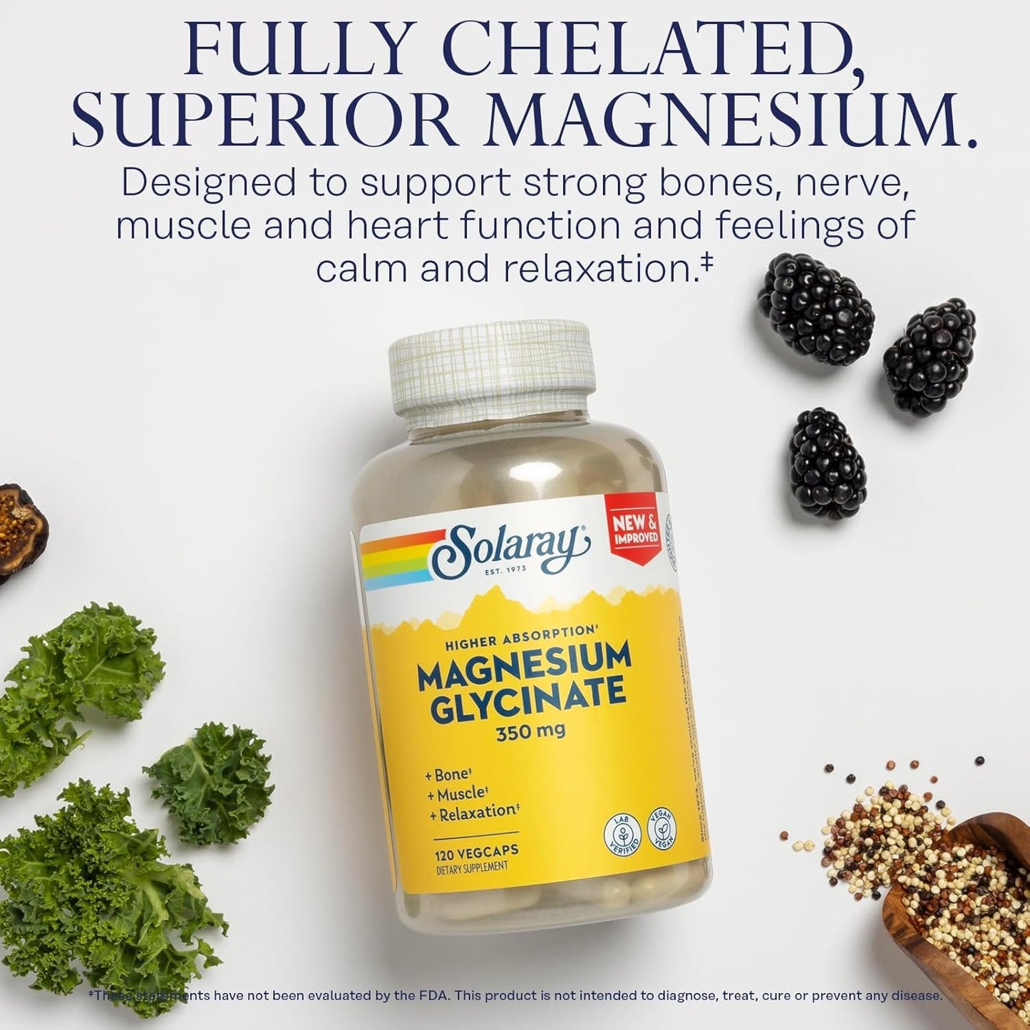 Solaray Magnesium Glycinate – 120 VegCaps