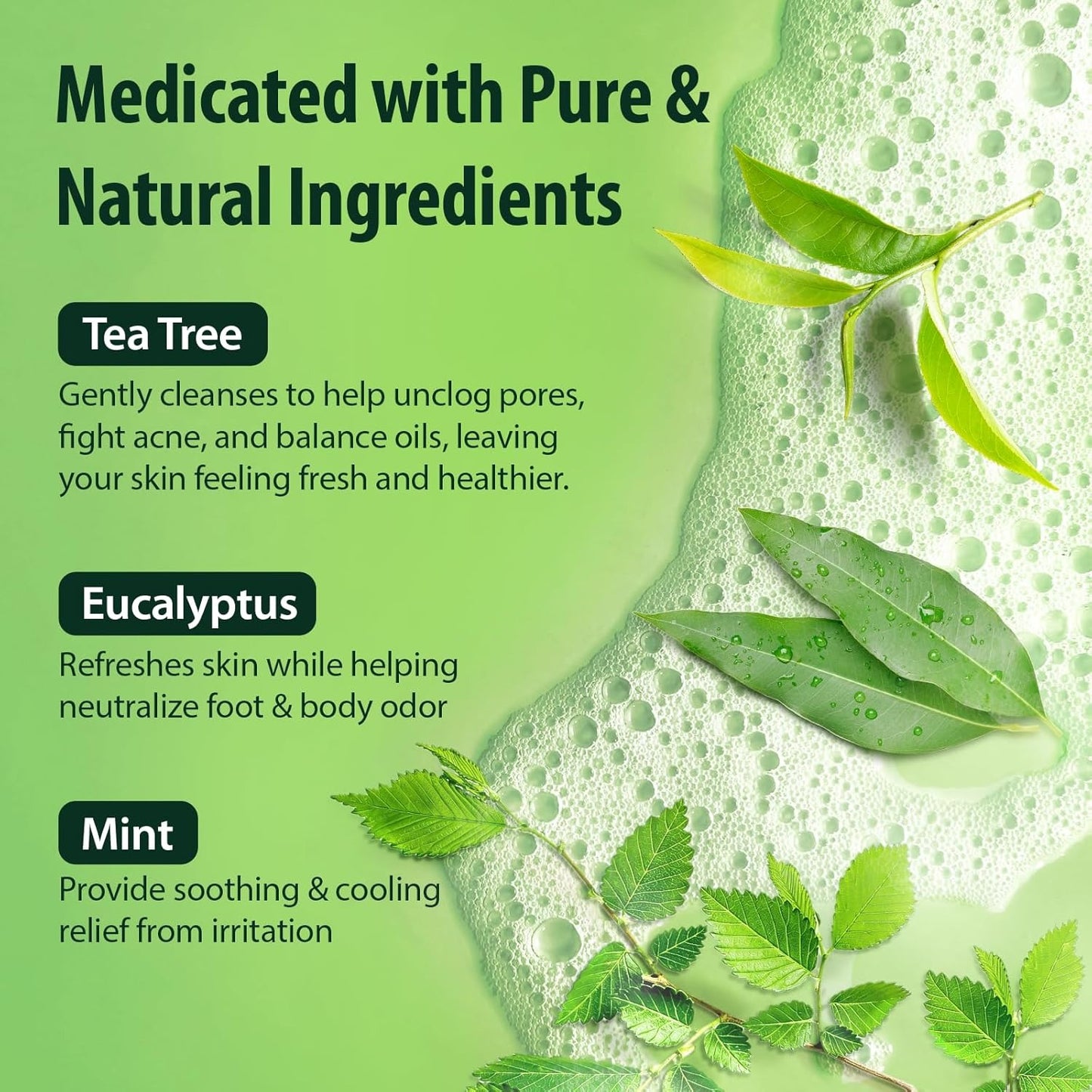 Derma-nu Antibacterial Body Wash - Tea Tree Soap for Jock Itch, Athlete’s Foot & Acne