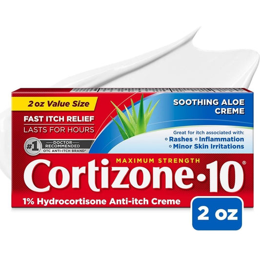 Cortizone 10 Maximum Strength Anti‑Itch Cream With Aloe, 2 oz