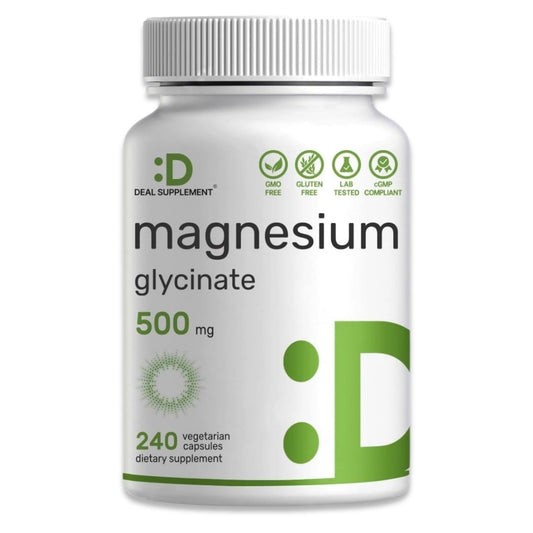 DEAL SUPPLEMENT - Magnesium Glycinate 500mg - 240 Veggie Capsules