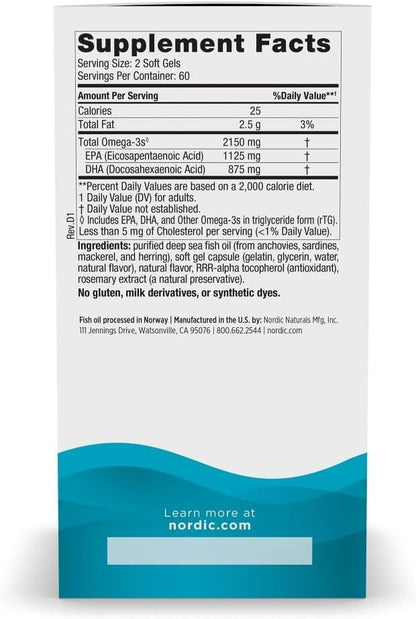 Nordic Naturals Ultimate Omega® 2X, Lemon Flavor