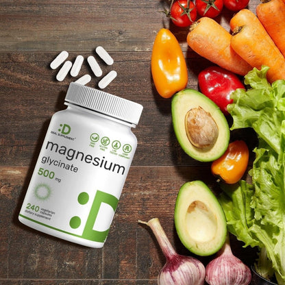 DEAL SUPPLEMENT - Magnesium Glycinate 500mg - 240 Veggie Capsules