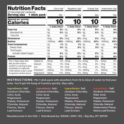 LMNT Zero Sugar Electrolyte Drink - Variety Pack