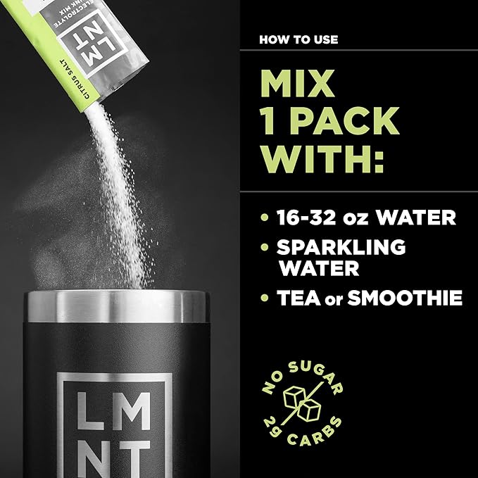 LMNT Zero Sugar Electrolytes - how to use | Drink Mix | 30-Count