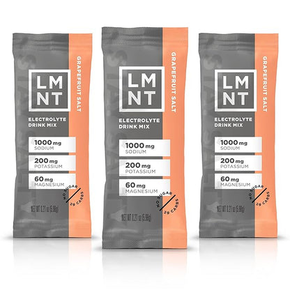 LMNT Zero Sugar Electrolytes - Grapefruit Salt | Drink Mix | 30-Count