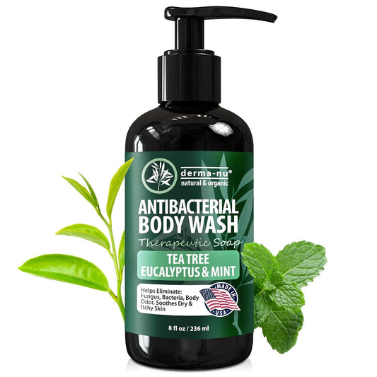 Derma-nu Antibacterial Body Wash - Tea Tree Soap for Jock Itch, Athlete’s Foot & Acne